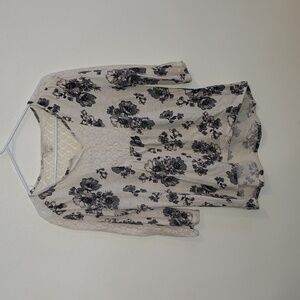 Sonoma 3/4 Length Sleeve Size Medium Floral Lace